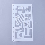 Plastic Drawing Painting Stencils Templates, for Painting on Scrapbook Fabric Tiles Floor Furniture Wood, Flag, White, 17.4x9.6x0.02mm(DIY-WH0143-18F)