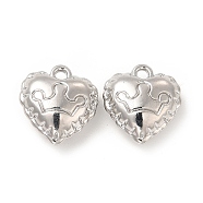 Rack Plating Alloy Heart Charms, Cadmium Free & Lead Free, Crown Pattern, Platinum, 12.5x11x5mm, Hole: 1.4mm(FIND-G044-28P)