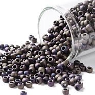 TOHO Round Seed Beads, Japanese Seed Beads, (615) Matte Color Iris Purple, 8/0, 3mm, Hole: 1mm, about 10000pcs/pound(SEED-TR08-0615)