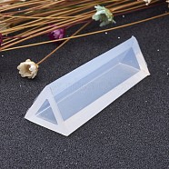 Triangular Prism Shape DIY Silicone Molds, Resin Casting Molds, For UV Resin, Epoxy Resin Jewelry Making, White, 50x13~15x13~15mm, Inner Size: 8x8mm(X-AJEW-P039-07)