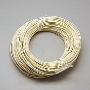 Spray Painted Cowhide Leather Cords, Light Yellow, 1.5mm, about 100yards/bundle(300 feet/bundle)(WL-R001-1.5mm-09)