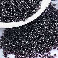 MIYUKI Round Rocailles Beads, Japanese Seed Beads, 15/0, (RR171) Dark Smoky Amethyst Luster, 1.5mm, Hole: 0.7mm, about 5555pcs/10g(X-SEED-G009-RR0171)