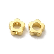 Brass Bead Frame, Lead Free & Cadmium Free, Long-Lasting Plated, Flower, Real 24K Gold Plated, 5.5x6x3mm, Hole: 0.5mm(KK-H442-40G)