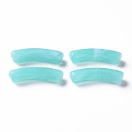 Two Tone Acrylic Beads, Imitation Gemstone, Curved Tube, Cyan, 31x9.5x7.5mm, Hole: 1.8mm, about 345pcs/500g(MACR-S272-78M)