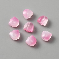 Handmade Lampwork Beads, Tulip, Pearl Pink, 9x9x5.5mm, Hole: 1mm(LAMP-CJC0008-08A-04)