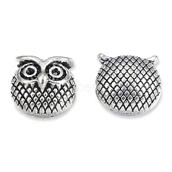Tibetan Style Alloy Beads, Cadmium Free & Lead Free, Owl, Antique Silver, 11x11x8.5mm, Hole: 1.4mm, about 360pcs/1000g(TIBEB-N005-089)