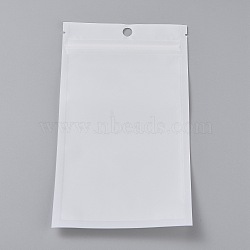 Plastic Zip Lock Bag, Storage Bags, Self Seal Bag, Top Seal, with Window and Hang Hole, Rectangle, White, 18x10x0.2cm, Unilateral Thickness: 3.1 Mil(0.08mm)(OPP-H001-03B-02)