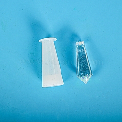 Pendulum Crystal Silicone Molds, Quartz Crystals Pendants Molds, For UV Resin, Epoxy Resin Jewelry Making, White, 2.2x5.2cm, Inner Diameter: 0.9cm(DIY-P010-11)