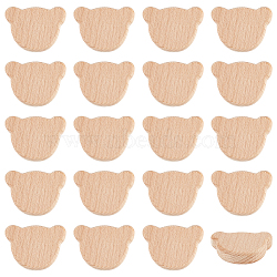 1 Set Unfinished Wooden Chips, Bear, 47x34.5x10mm, 20pcs/set(WOOD-OC0003-98A)