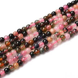 Natural Tourmaline Round Beads Strands, 2mm, Hole: 0.5mm, about 209pcs/strand, 15.35 inch(39cm)(X-G-H259-09)