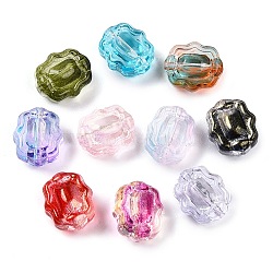 Transparent Glass Beads, Candy, with Glitter Power, Gradient Color, Mixed Color, 12~12.5x10.5x7mm, Hole: 1mm(GLAA-N001-74)