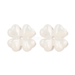 Opaque Resin Shamrock Decoden Cabochons, Clover, White, 17x17x3mm(CRES-I036-18B)