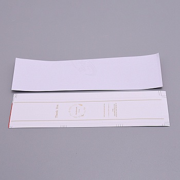 Paper Self-Adhesive Paper Stickers, Rectangle with Word, Gold, 150x30x0.3mm, 50pcs/set