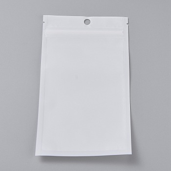 Plastic Zip Lock Bag, Storage Bags, Self Seal Bag, Top Seal, with Window and Hang Hole, Rectangle, White, 18x10x0.2cm, Unilateral Thickness: 3.1 Mil(0.08mm)