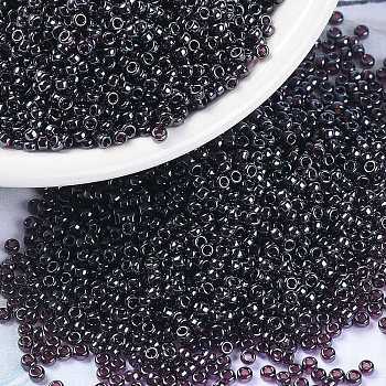 MIYUKI Round Rocailles Beads, Japanese Seed Beads, 15/0, (RR171) Dark Smoky Amethyst Luster, 1.5mm, Hole: 0.7mm, about 5555pcs/10g