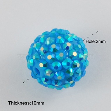 AB Color Disco Pave Ball Resin Rhinestone Beads for Chunky DIY Jewelry Making(X-RESI-S256-12mm-SAB17)-2