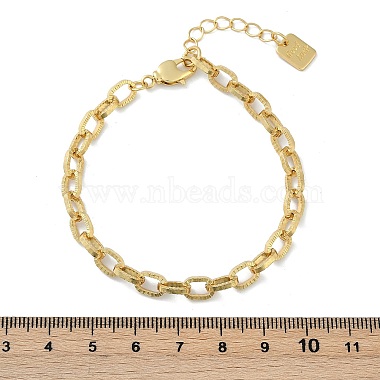 Brass Cable Chain Bracelets(BJEW-H537-13G)-5