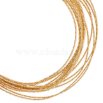 Brass Wire, Textured Round, Real 18K Gold Plated, 1.5mm(CWIR-WH0024-01D-G02)