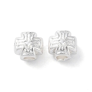 Alloy Spacer Beads, Long-Lasting Plated, Cross, Silver, 5.5x6x4.8mm, Hole: 2mm(PALLOY-F309-32S)