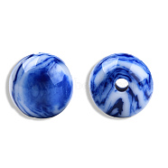 Resin Beads, Imitation Gemstone, Round, Medium Blue, 12mm, Hole: 1.6~1.8mm(RESI-N034-15-L03)