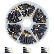 60Pcs 3 Styles Brass with Plastic Fishing Rig Floats, Fishing Accessories, for Freshwater Saltwater Fishing, Teardrop, Black, 17~19x2.5~4mm, Hole: 1mm, 20pcs/style(FIND-FH0001-79)