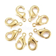 Brass Lobster Claw Clasps, Parrot Trigger Clasps, Cadmium Free & Nickel Free & Lead Free, Golden, 12x7x3mm, Hole: 1mm(KK-902-G-NF)