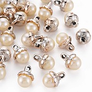 Resin Pearl Pendants, with Plastic Torus, Flower Bud, PapayaWhip, 18x11.5x11.5mm, Hole: 2.5mm(RESI-N029-003A-01)