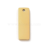 Ion Plating(IP) 304 Stainless Steel Pendants, Stamping Blank Tag, Rectangle Charm, Real 18K Gold Plated, 18x6x1.5mm, Hole: 1.2mm(STAS-K270-36G)
