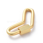 Brass Screw Carabiner Lock Charms, for Necklaces Making, Long-Lasting Plated, Matte Style, Heart, Real 18K Gold Plated, 25.2x12.7x2mm(ZIRC-G160-65G)