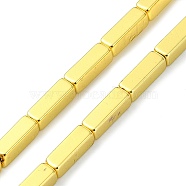 Electroplated Synthetic Non-magnetic Hematite Beads Strands, Rectangle, Golden Plated, 8.5~9x3x3mm, Hole: 0.7mm, about 46pcs/strand, 16.14''(41cm)(G-I360-Y02-01)