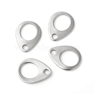 304 Stainless Steel Chain Tabs, Chain Extender Connectors, Teardrop, Hollow, Stainless Steel Color, 13x10x0.9~1mm, Hole: 2mm(X-STAS-F192-029P)