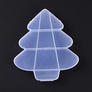 10 Grids Transparent Plastic Box, Christmas Tree Shaped Bead Containers for Small Jewelry and Beads, WhiteSmoke, 18x15.9x2.5cm, Inner Diameter: 22~52x27~59x22mm (CON-B009-07)
