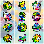 Suncatcher Craft Set, for Kids Window Paint Art Painting, Plants Pattern, 19.9~21x7.6~21cm, about 12pcs/set(DIY-WH0342-032)