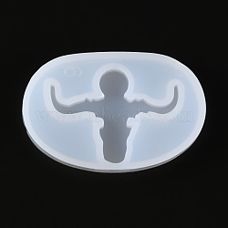 Muscle Man Pendant Silicone Molds, Resin Casting Molds, For UV Resin, Epoxy Resin Jewelry Making, White, 36.5x56.5x8.5mm(DIY-P019-20)