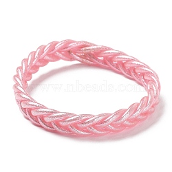 Sparkling Plastic Cord Braided Stretch Bracelets, Pink, Inner Diameter: 2-3/8 inch(6.1cm)(BJEW-R313-04B)