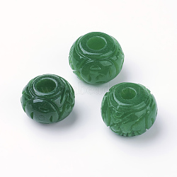 Natural Myanmar Jade/Burmese Jade European Beads, Large Hole Beads, Dyed, Rondelle, 17~18x10~13mm, Hole: 4~5mm(G-E418-10)