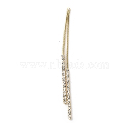 Brass Micro Pave Clear Cubic Zirconia Big Pendants, Tassel, Real 18K Gold Plated, 74x2x1mm, Hole: 1.6mm(KK-G491-22G)