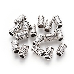 Antique Silver Tibetan Style Alloy European Beads, Lead Free & Cadmium Free, Column, about 11.5mm long, 7mm wide, hole: 4.5mm(X-LF0276Y)