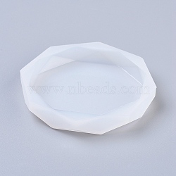 Silicone Molds, Epoxy Resin Casting Molds, For UV Resin, DIY Jewelry Craft Making, Flat Round, White, 74x11.5mm, Inner Size: 61mm(X-DIY-G011-03B)