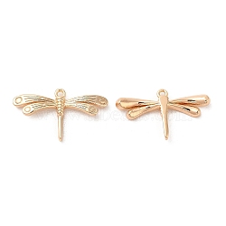 Brass Pendants, Dragonfly Charm, Real 18K Gold Plated, 15x26x3mm, Hole: 1.2mm(KK-G468-61G)