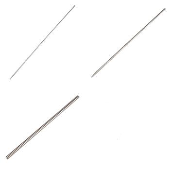 Olycraft 3Pcs 3 Style 304 Stainless Steel Rod, Solid, Stainless Steel Color, 301~302x3~10mm, 1pc/style