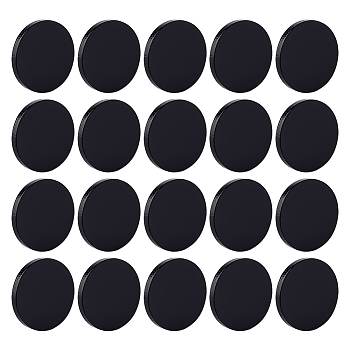 80Pcs Acrylic Flat Round Action Figure Display Bases, Black, 25x3mm