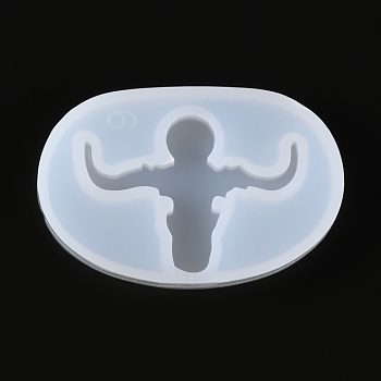 Muscle Man Pendant Silicone Molds, Resin Casting Molds, For UV Resin, Epoxy Resin Jewelry Making, White, 36.5x56.5x8.5mm