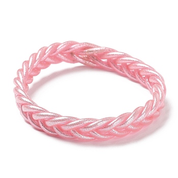 Sparkling Plastic Cord Braided Stretch Bracelets, Pink, Inner Diameter: 2-3/8 inch(6.1cm)