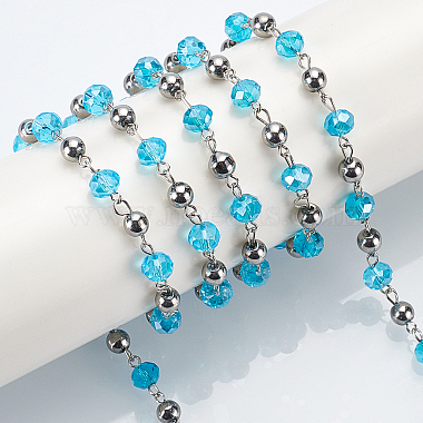 Chaînes de perles rondelles en verre olycraft pour la fabrication de colliers et de bracelets(AJEW-OC0001-80)-4