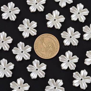 5-Petal Flower ABS Plastic Imitation Pearl Bead Caps(OACR-R016-21)-3