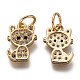 Brass Micro Pave Clear Cubic Zirconia Charms(ZIRC-C020-38G)-2