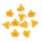 Dyed Synthetic Coral Beads, Flower, Goldenrod, 15x12mm, Hole: 1.2mm(GG-H001-01A-03)