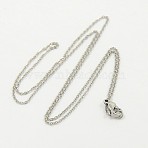 Tarnish Resistant 304 Stainless Steel Necklaces, with Lobster Claw Clasps, Stainless Steel Color, 17.7 inch(45cm)(STAS-D022-01)