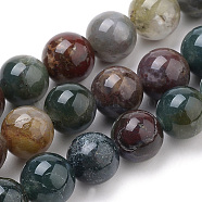 Natural Indian Agate Beads Strands, Round, 6mm, Hole: 1mm, about 60pcs/strand, 15.7 inch(G-S259-31-6mm)